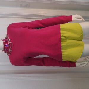 Twelfth Love ,Women's Pink Embellished Long Sleeve High Neck, Size Large